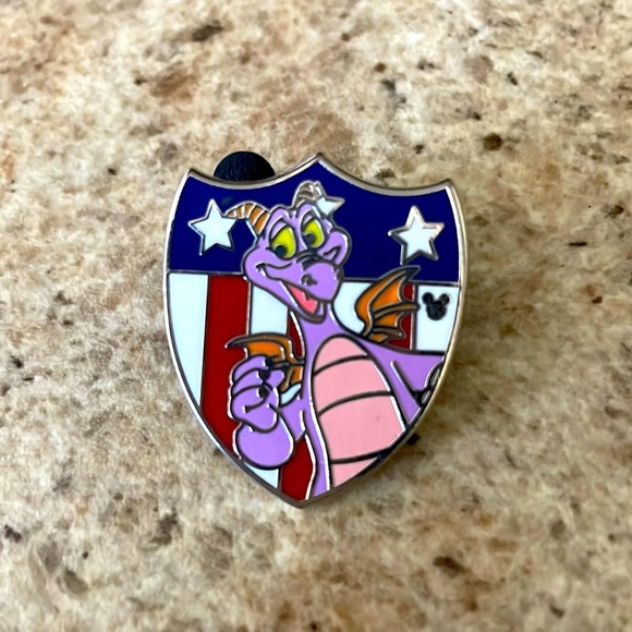 Disney Parks Figment USA American Flag Shield Pin - Picture 1 of 2
